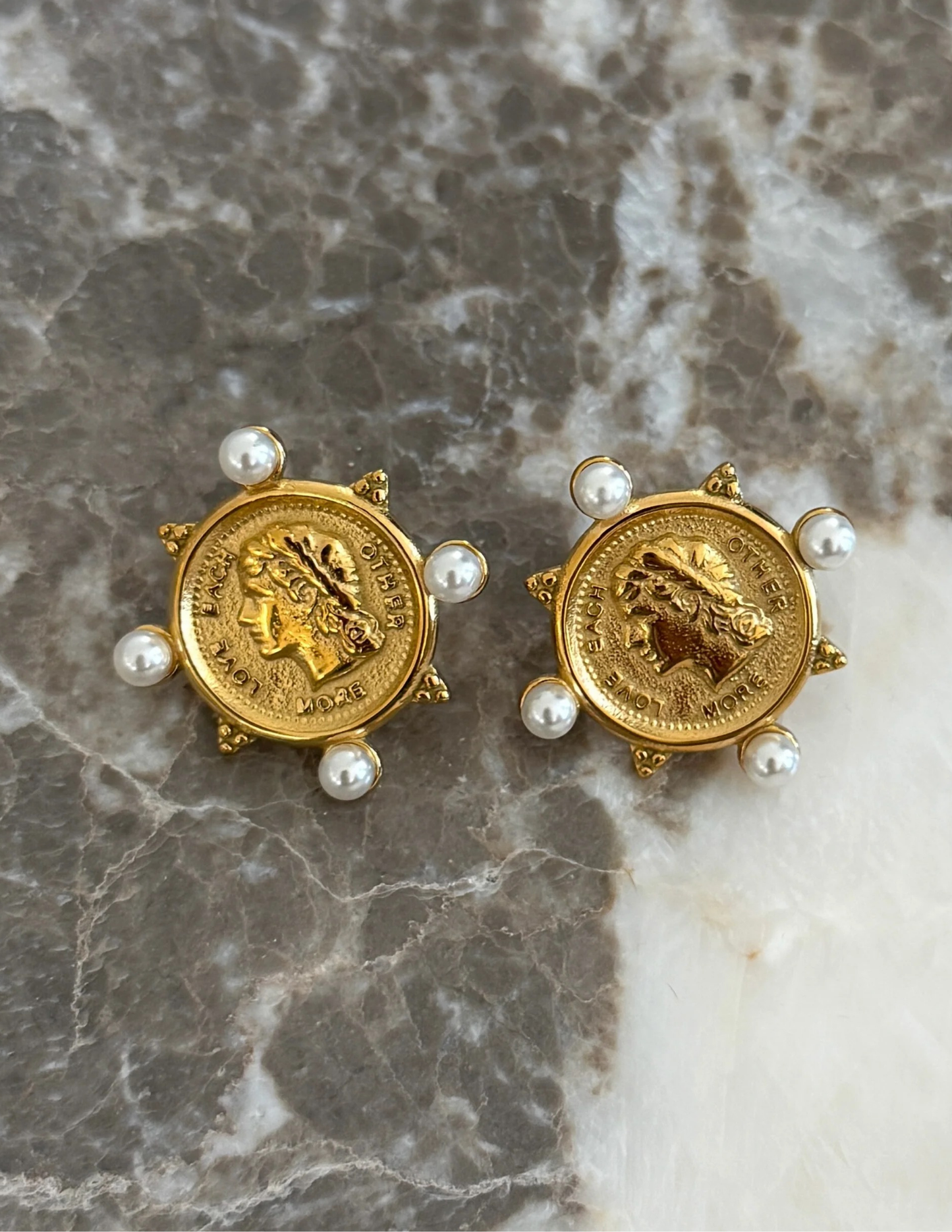 Pearl Coin Earrings