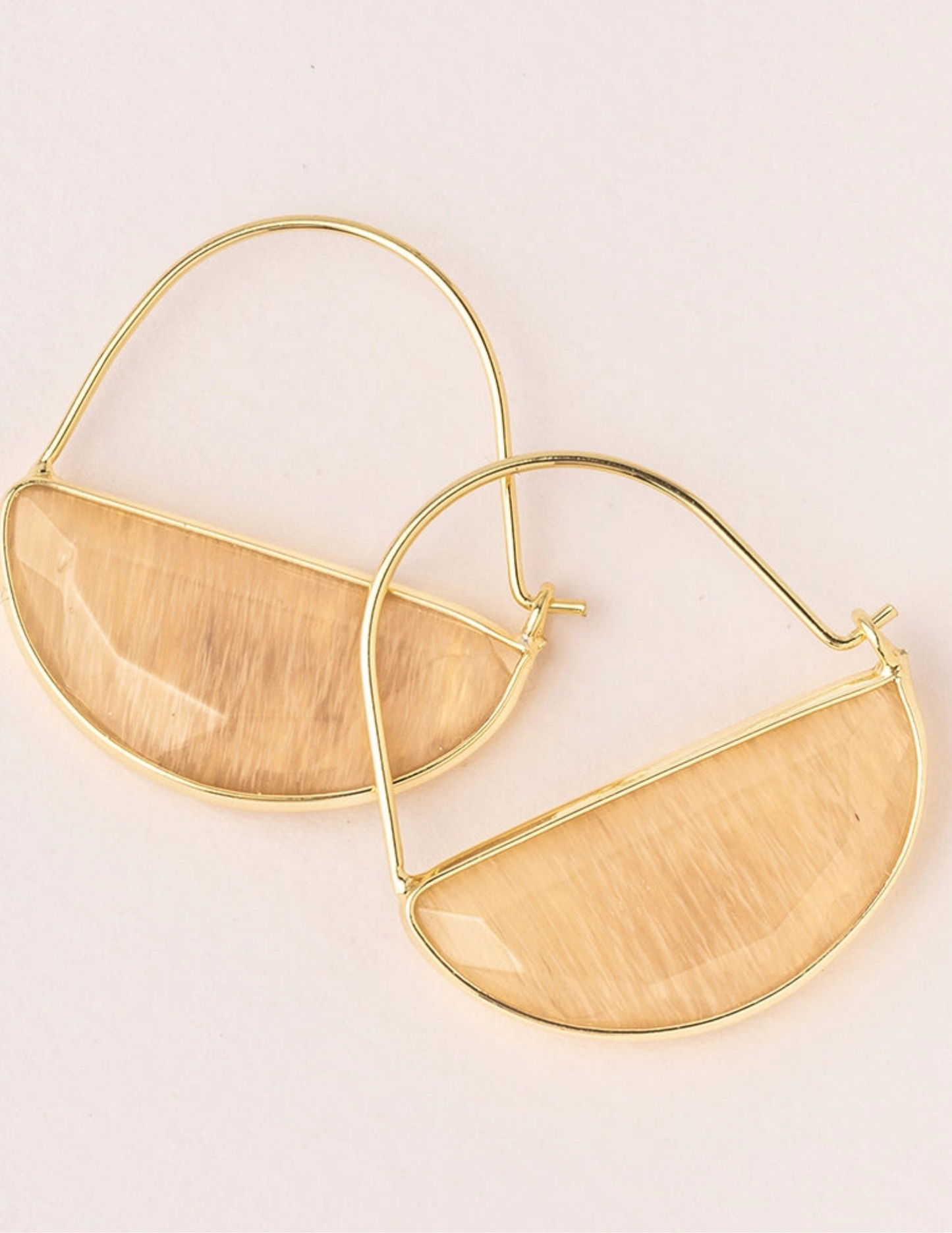 Stone Prism Hoop - Citrine/Gold