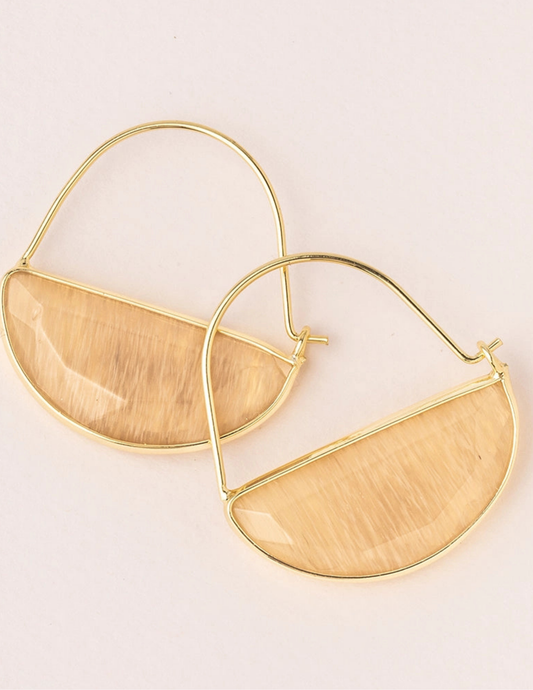 Stone Prism Hoop - Citrine/Gold