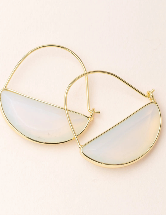 Stone Prism Hoop - Opalite/Gold