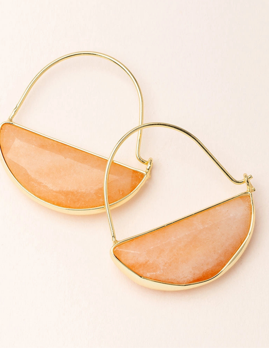 Stone Prism Hoop - Sunstone/Gold