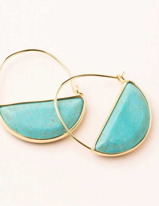 Stone Prism Hoop - Turquoise/Gold