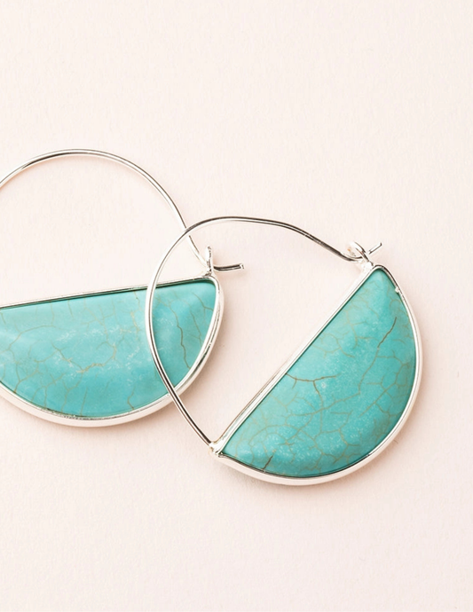 Stone Prism Hoop - Turquoise/Silver