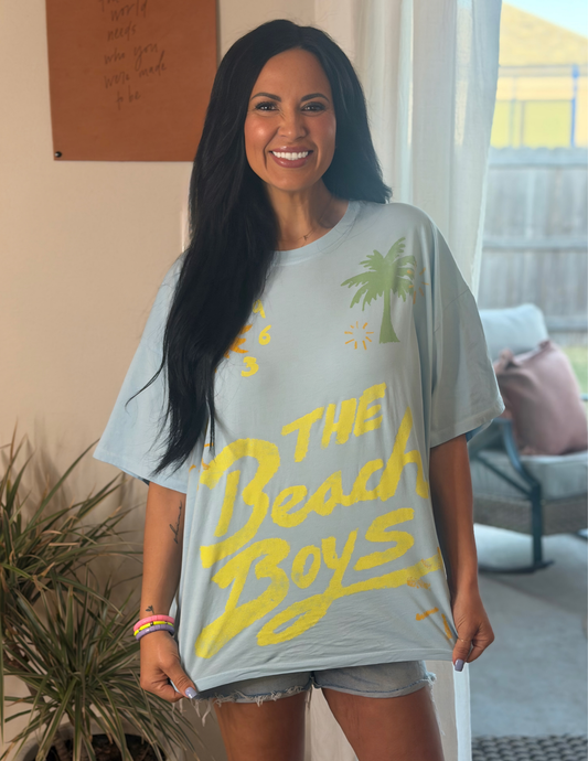 Beach Boys Doodles OS Tee- Bluey Blue