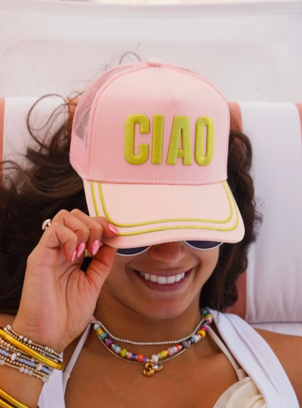 Ciao - Pink Canvas Trucker Hat