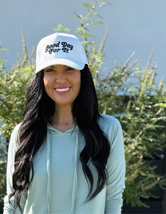 Good Day For It- White Hat - Tres Chic Boutique