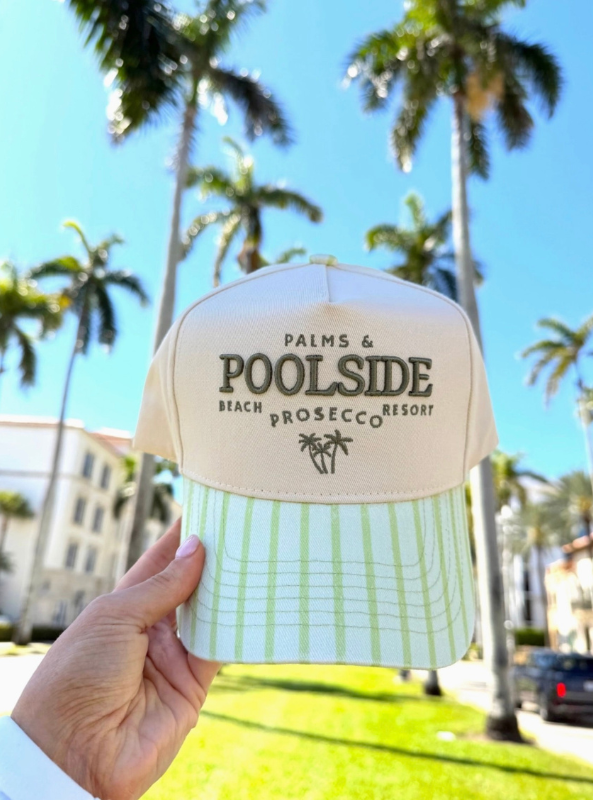 Palms & Poolside - Green Stripe Trucker Hat