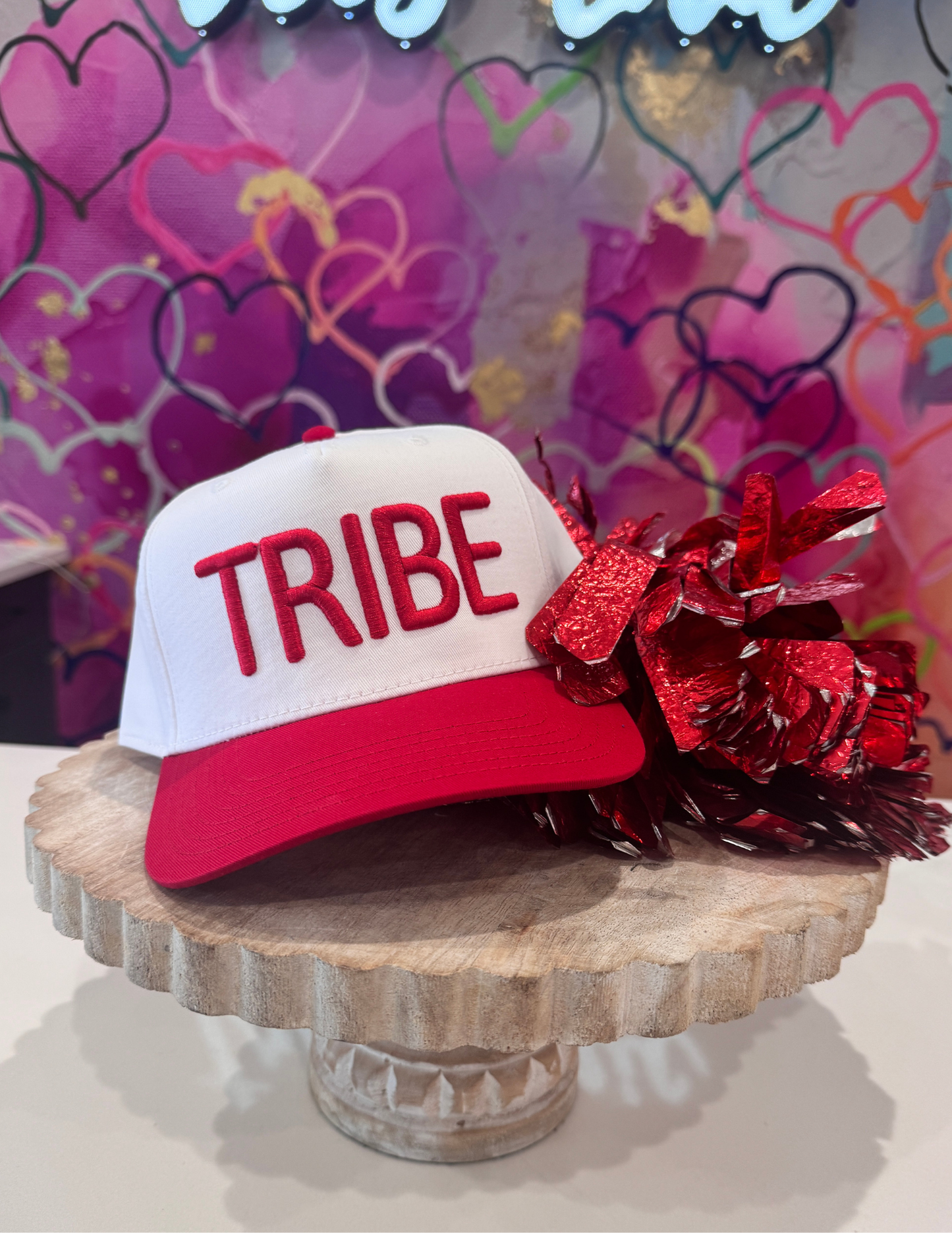 TRIBE Hat- White & Red