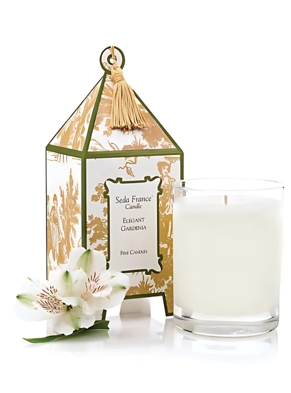 Elegant Gardenia Classic Toile Pagoda Box Candle