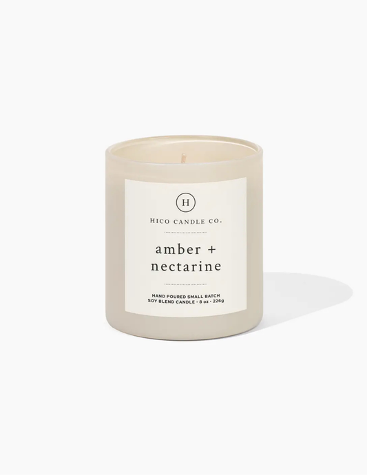 Hico Candle Co.- Amber + Nectarine 8oz. Candle - Tres Chic Boutique
