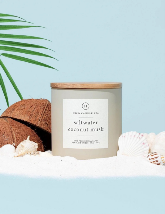 Hico Candle Co.- Saltwater Coconut Musk 14oz Candle