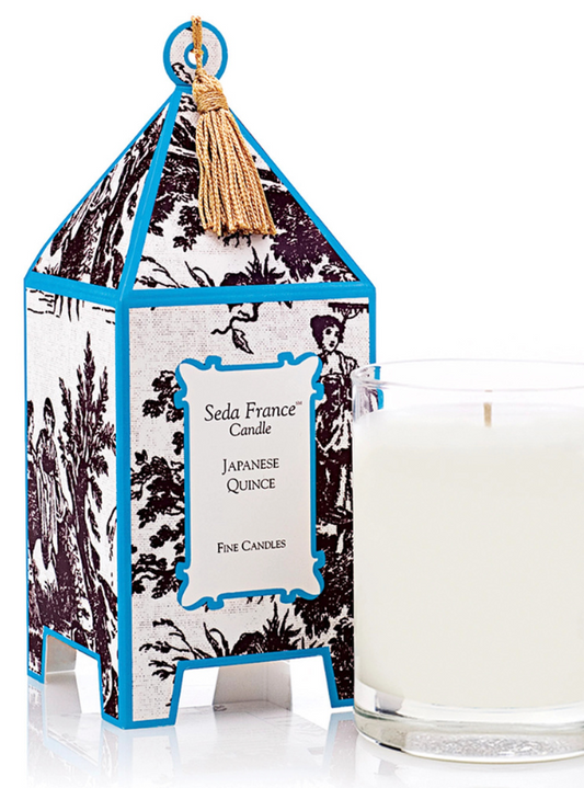 Japanese Quince Toile Pagoda Candle