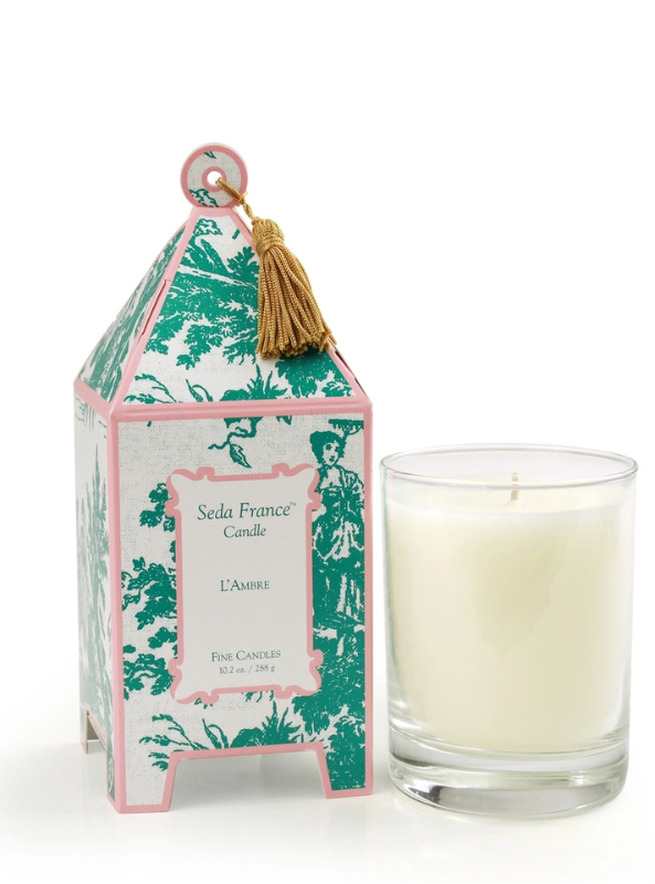 L'ambre Classic Toile Pagoda Box Candle