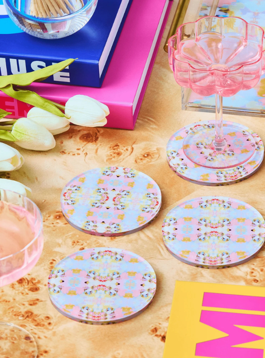 Brooks Avenue Pink Coaster - Set of 4