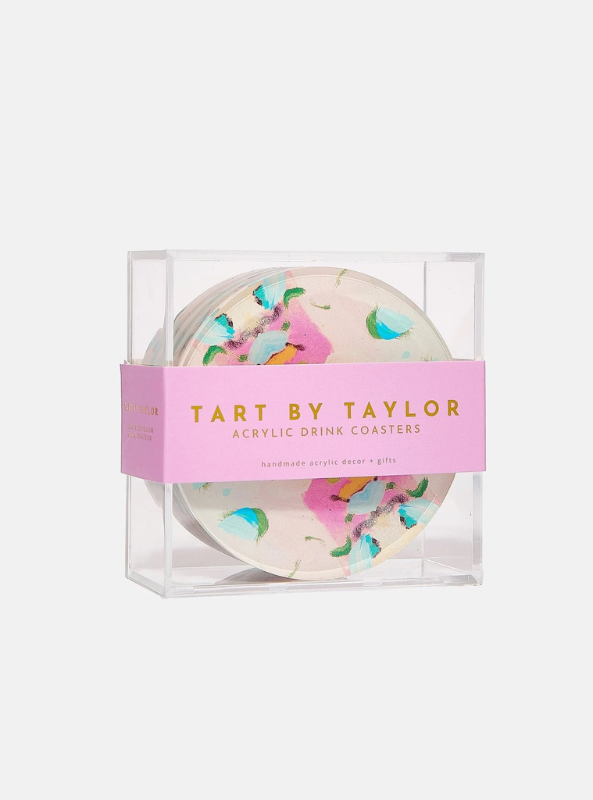 Monets Garden Pink Coaster- Set Of 4