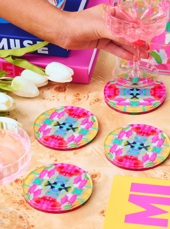 Pink Paradise Coaster- Set Of 4