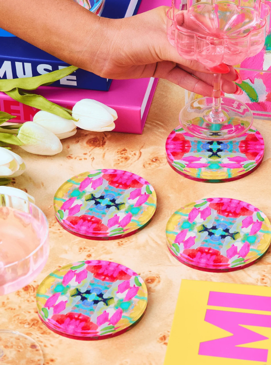 Pink Paradise Coaster- Set Of 4