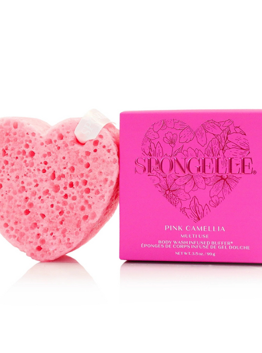 Spongelle Valentine's Day Heart Buffer- Pink Camellia