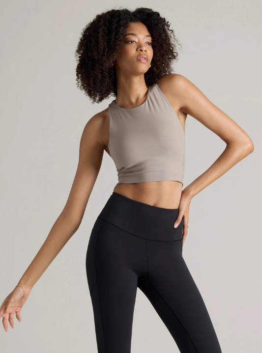 Rhone Apparel- Revive Longline Bra- Taupe Mist