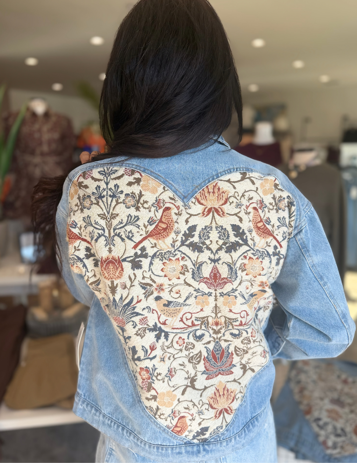 Denim Jacket with Back Detail - Tres Chic Boutique