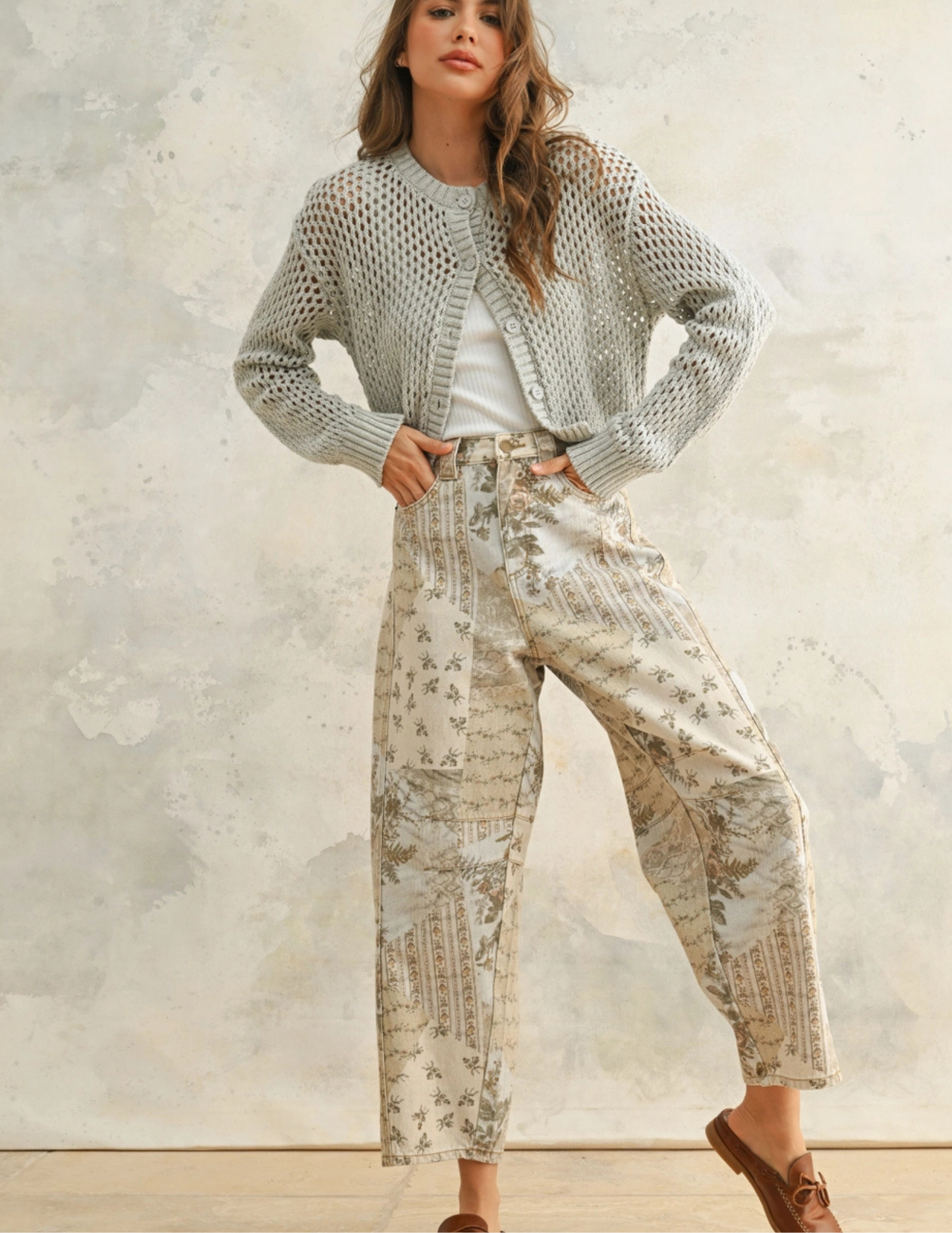 Multi Printed Barrel Pants
