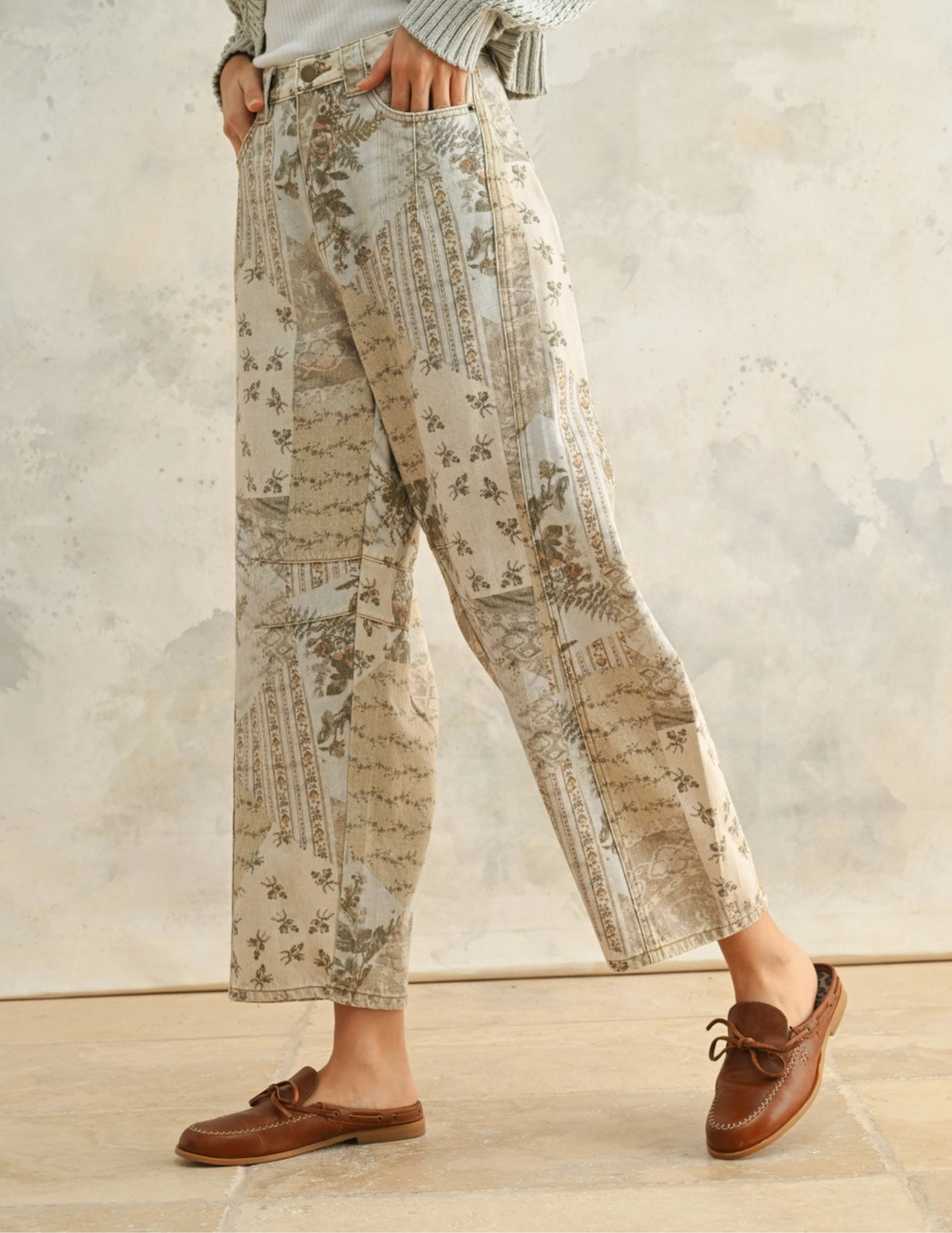 Multi Printed Barrel Pants