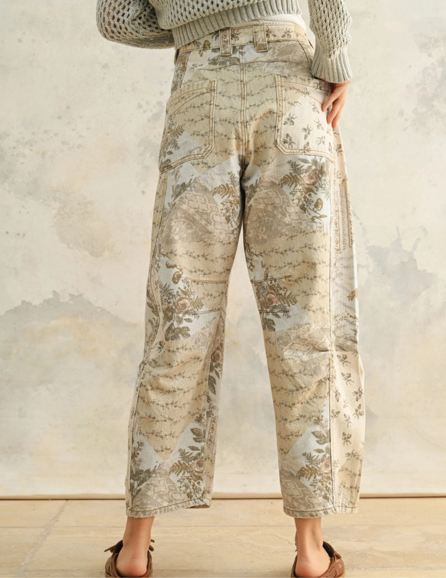 Multi Printed Barrel Pants