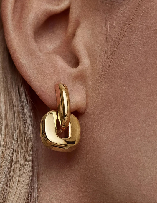 Arliss 18K Gold Non-Tarnish Link Drop Earring - Tres Chic Boutique