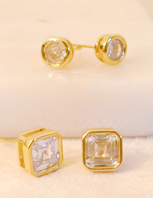 Bella Bezel Stud Earrings