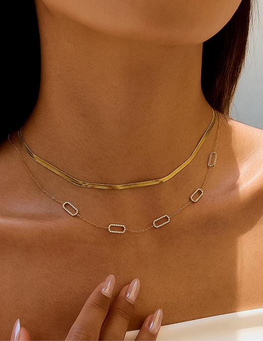 Burnisse 18K Gold Non-Tarnish Dainty Chain Necklace