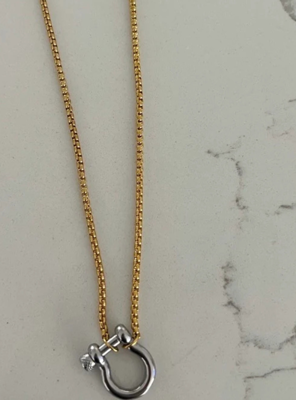 Gold + Gunmetal Necklace - Tres Chic Boutique