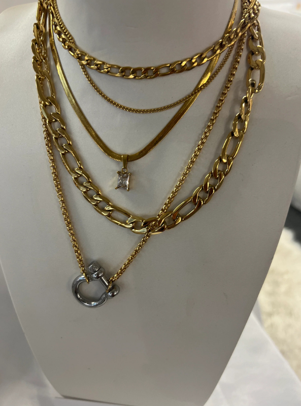 Gold + Gunmetal Necklace - Tres Chic Boutique