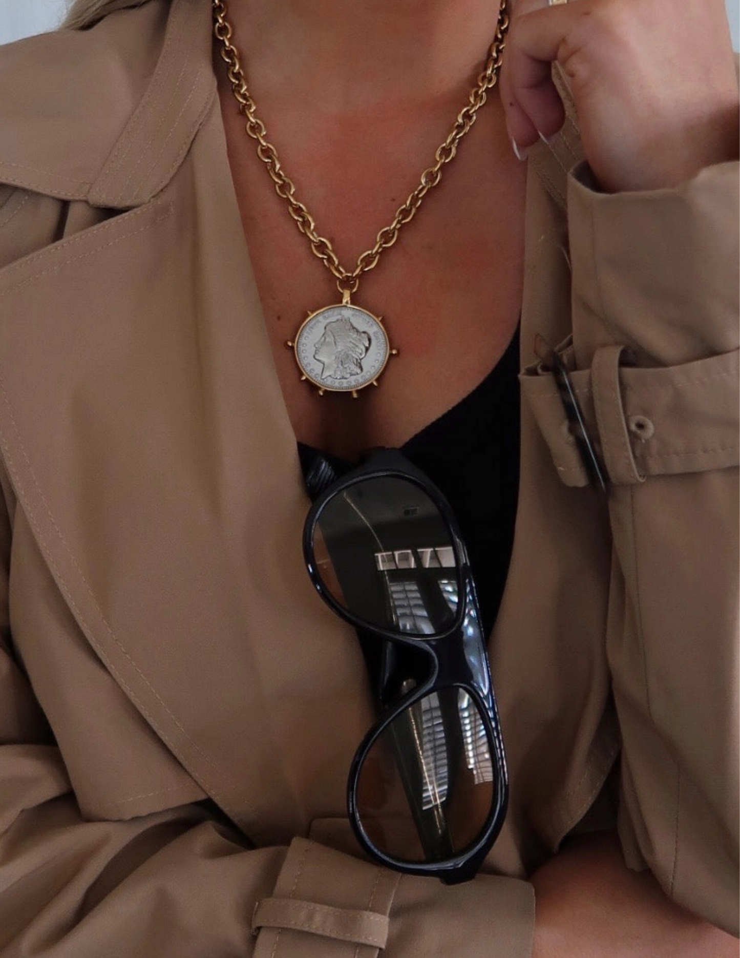 Two Toned Coin Necklace