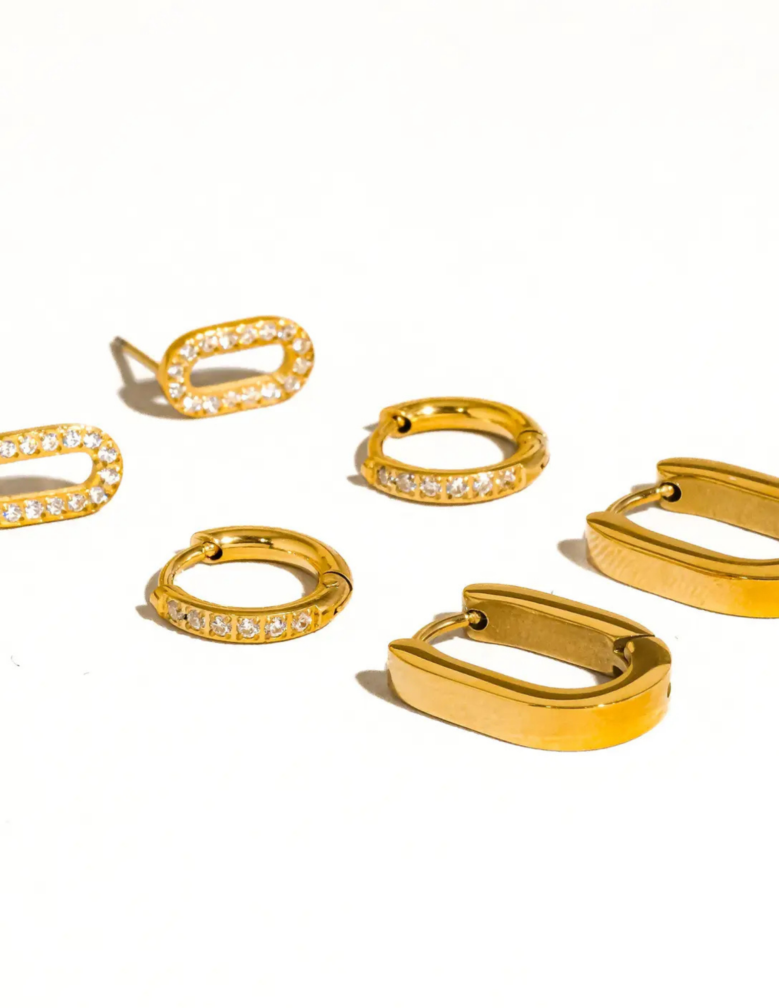 Orage 18K Gold Non-Tarnish Round Hoop Earring - Set of Three - Tres Chic Boutique