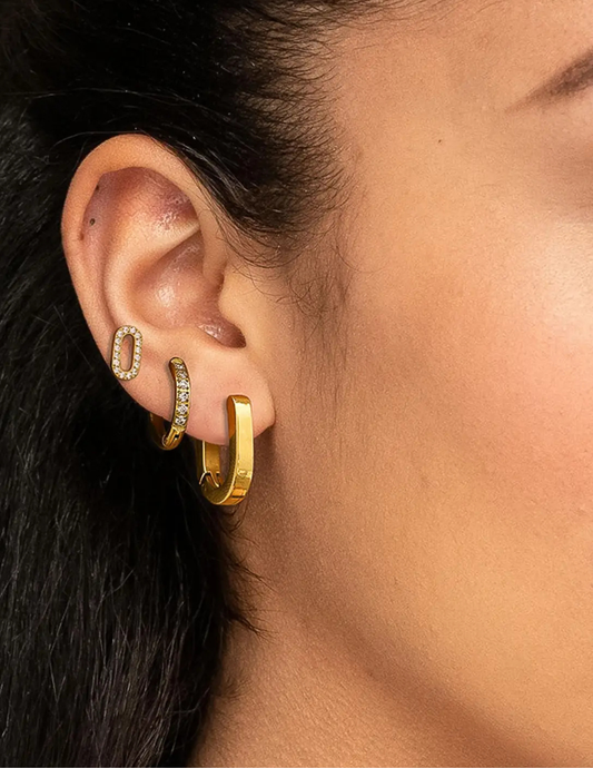 Orage 18K Gold Non-Tarnish Round Hoop Earring - Set of Three - Tres Chic Boutique