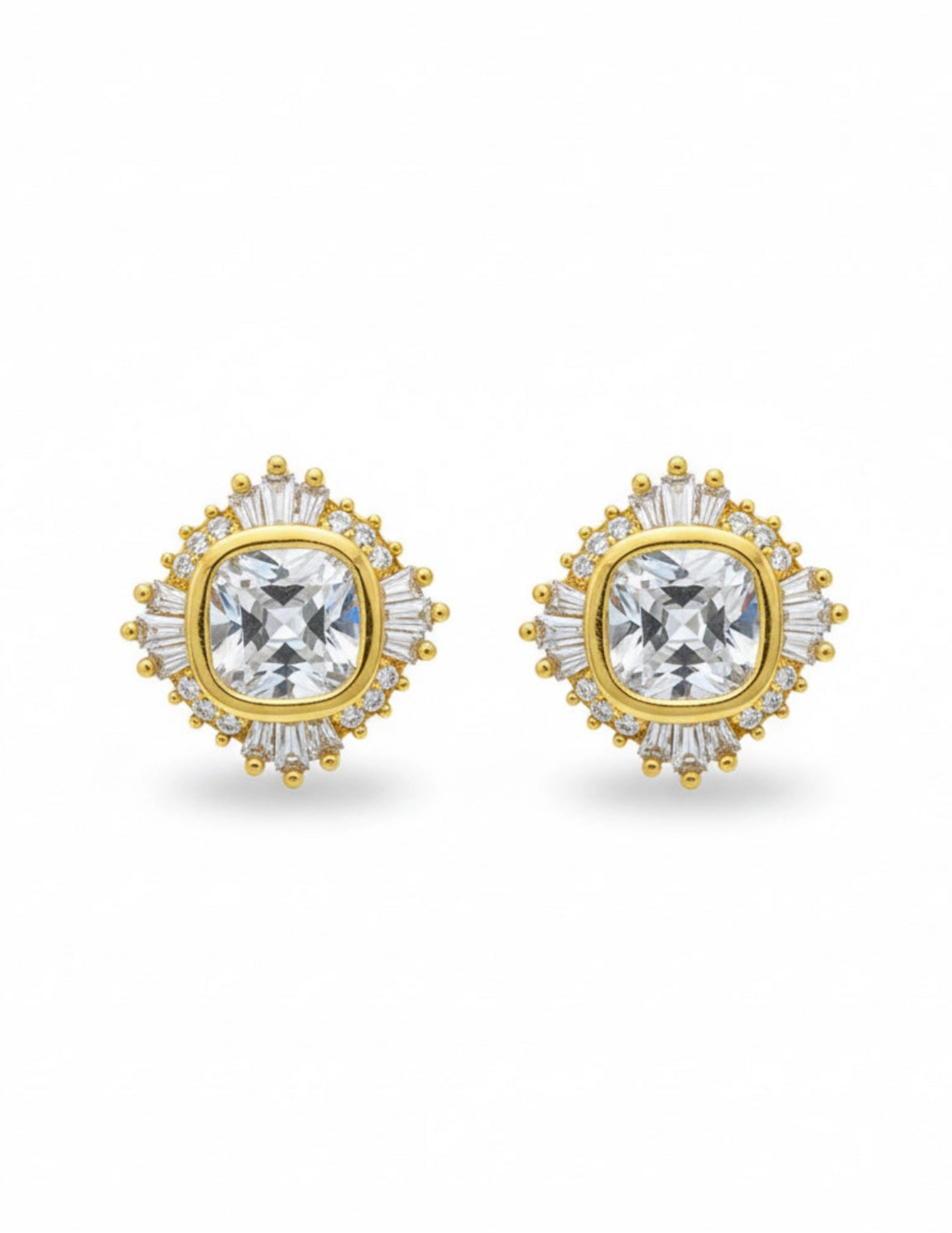 Radiant Crown Stud Earrings