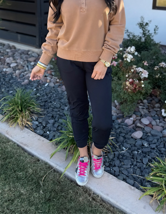 Black Junie Travel Joggers