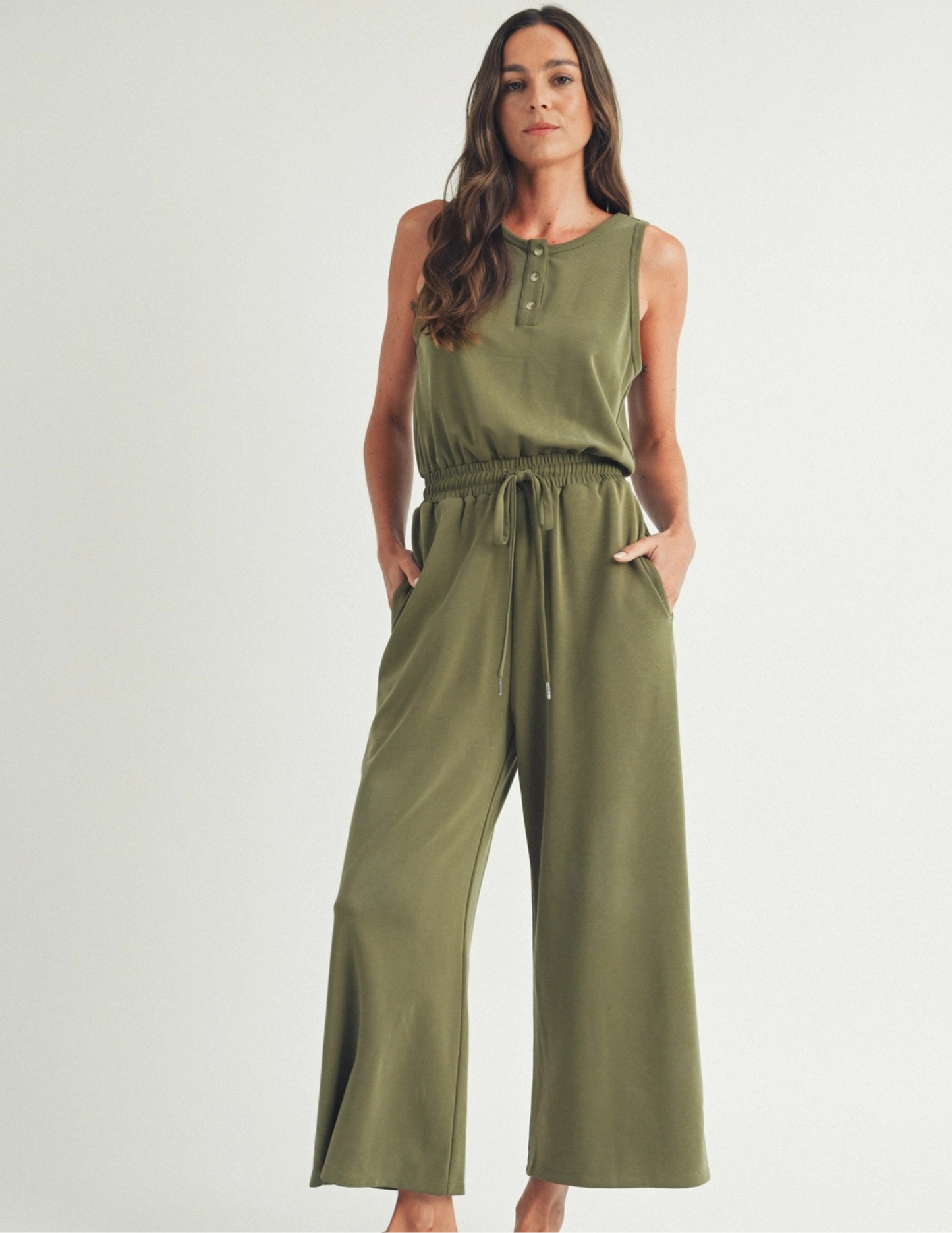 Easygoing Henley Jumpsuit - Tres Chic Boutique