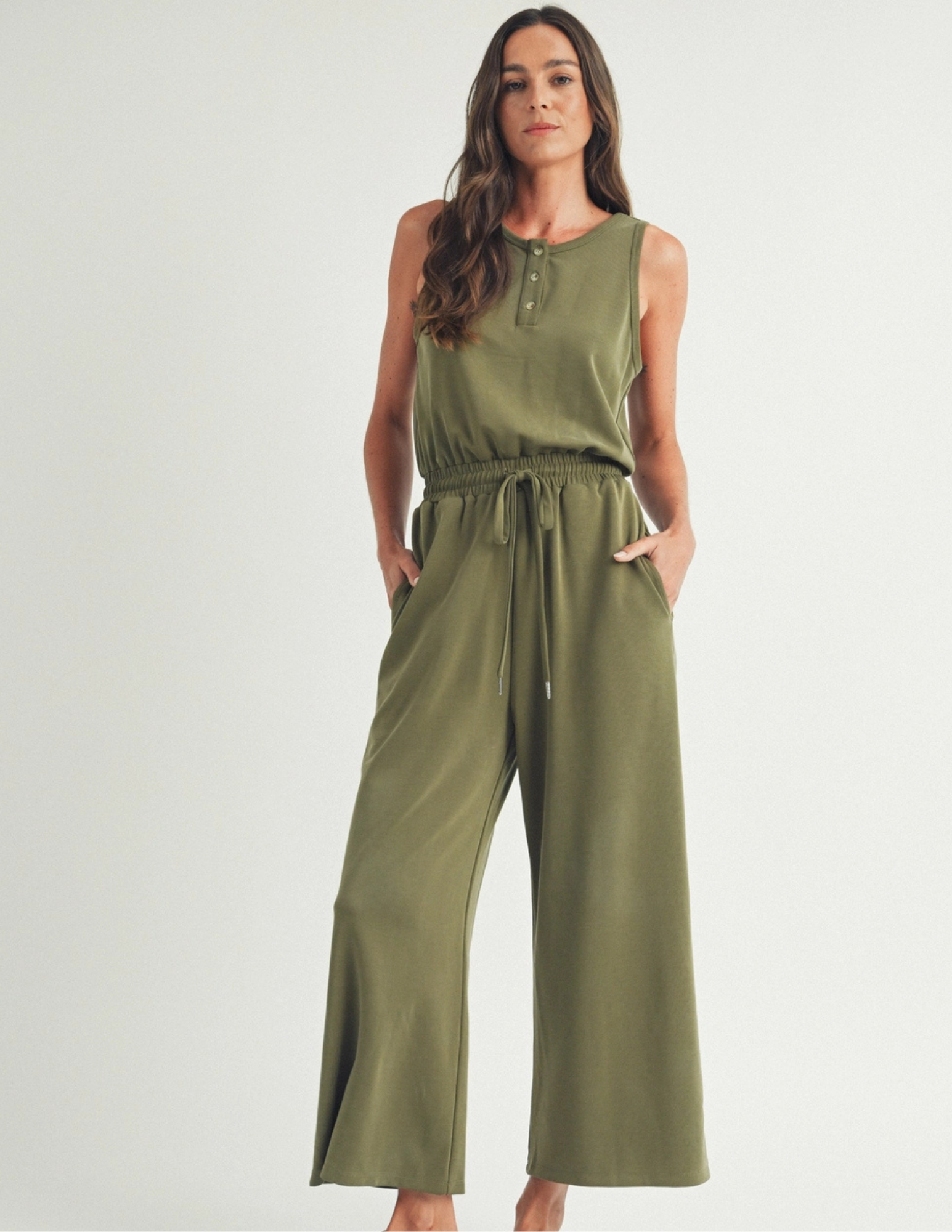 Easygoing Henley Jumpsuit - Tres Chic Boutique