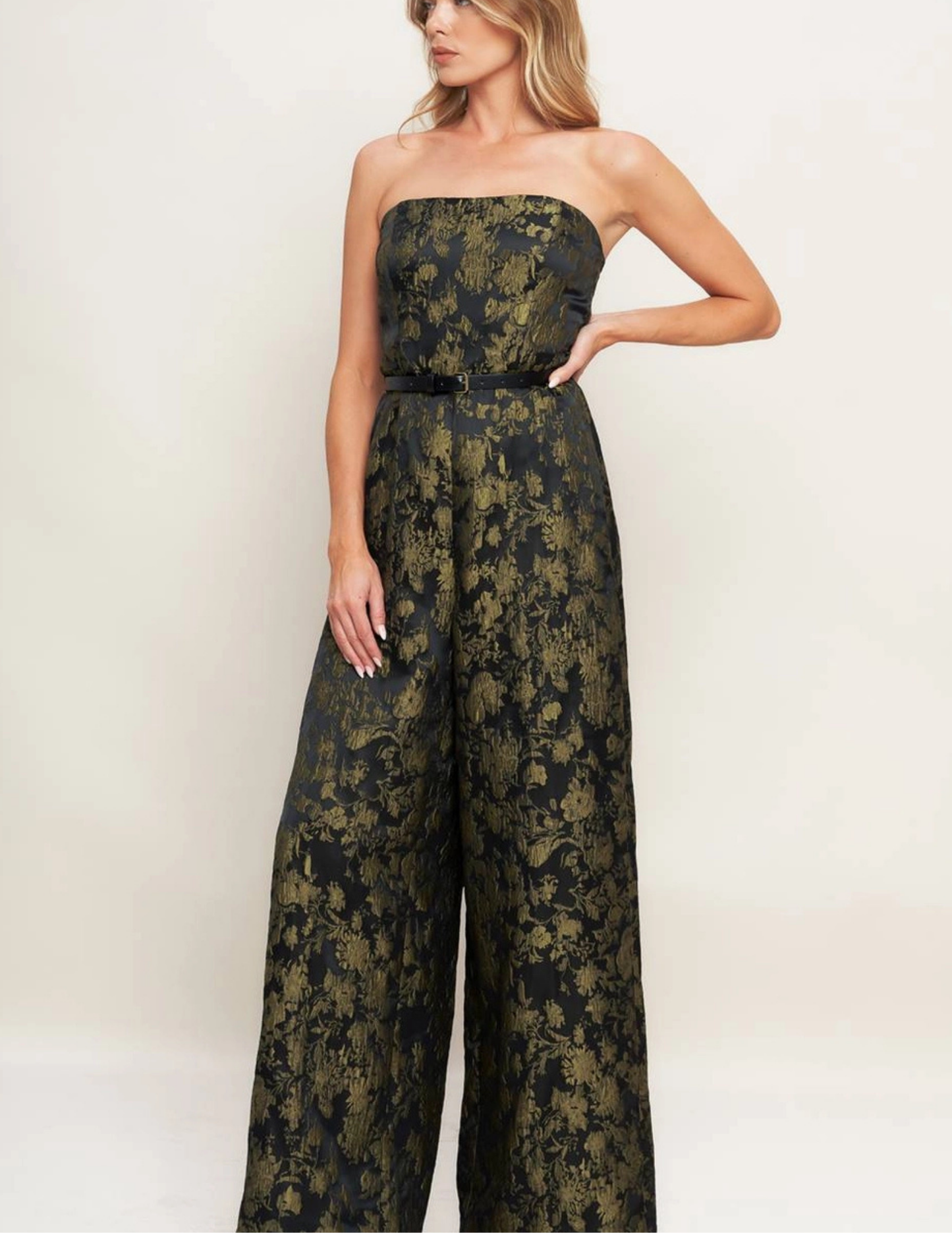 Shadow Luxe Jacquard Jumpsuit