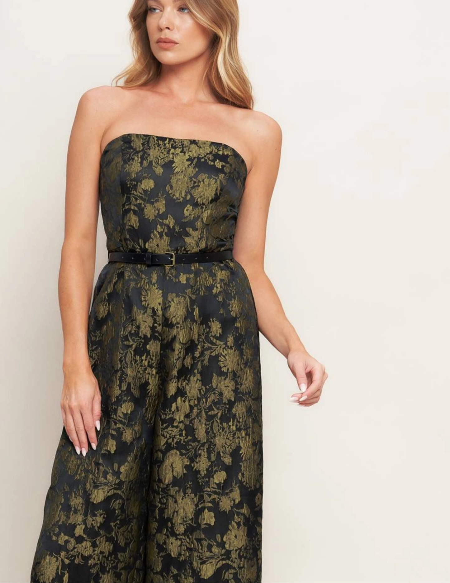 Shadow Luxe Jacquard Jumpsuit