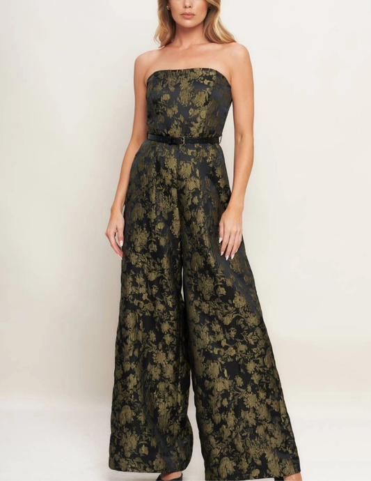 Shadow Luxe Jacquard Jumpsuit
