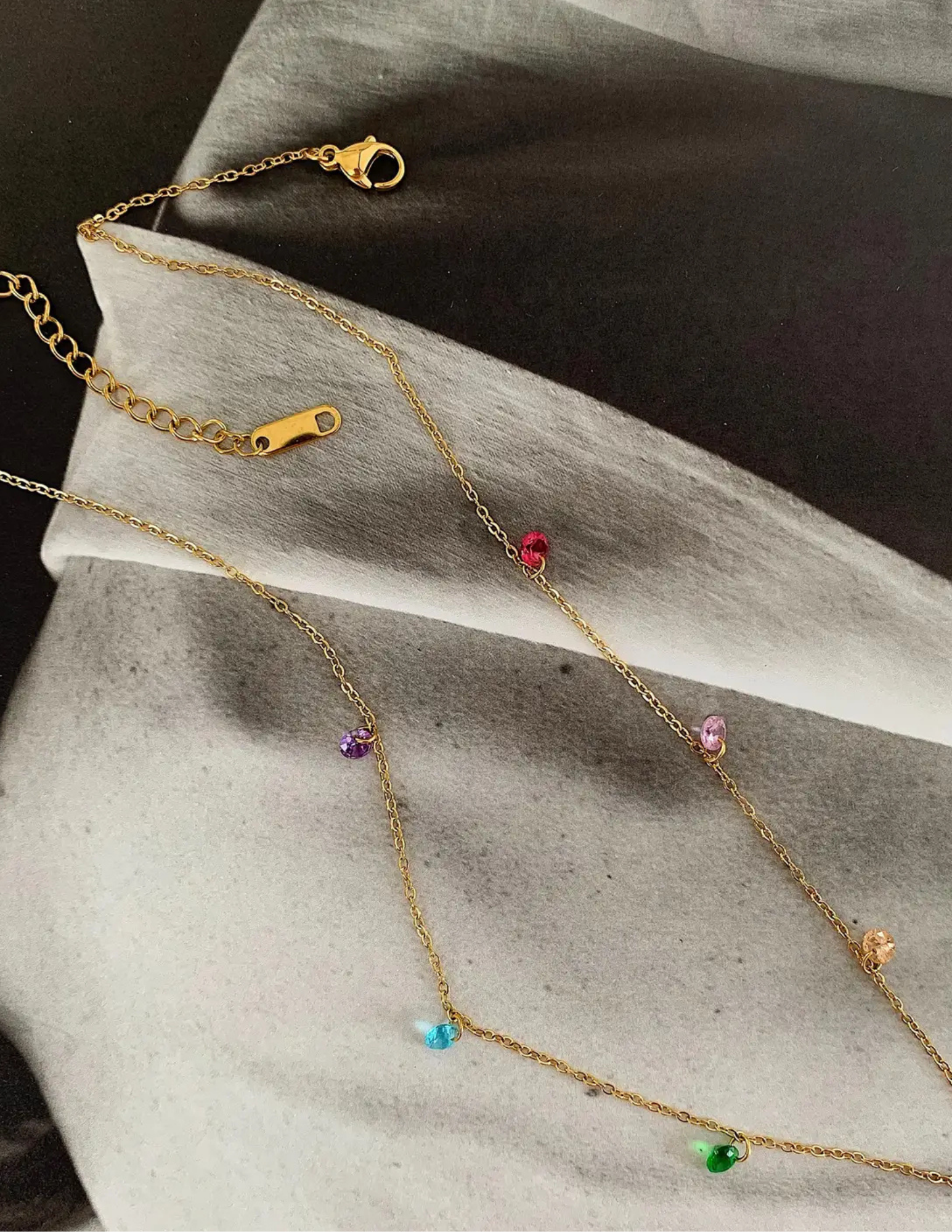 Ariana 18K Non-Tarnish Petite Cz Chain Necklace - Tres Chic Boutique