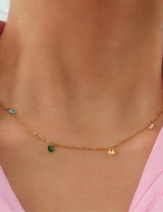 Ariana 18K Non-Tarnish Petite Cz Chain Necklace - Tres Chic Boutique