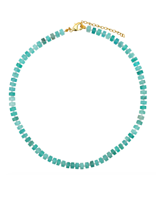 Turquoise Flat Gemstone Necklace