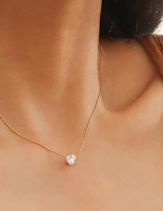 Bonnie 18K Non-Tarnish Petite Heart Cz Necklace - Tres Chic Boutique