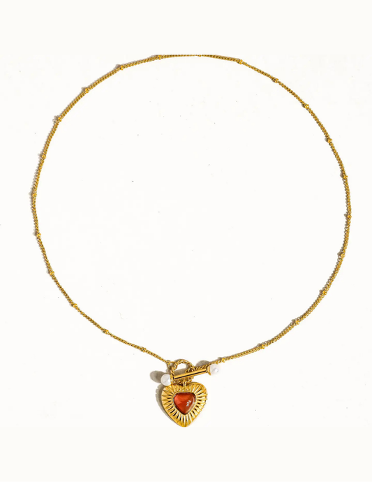 Havana 18K Non-Tarnish Vintage Heart Chain Necklace - Tres Chic Boutique