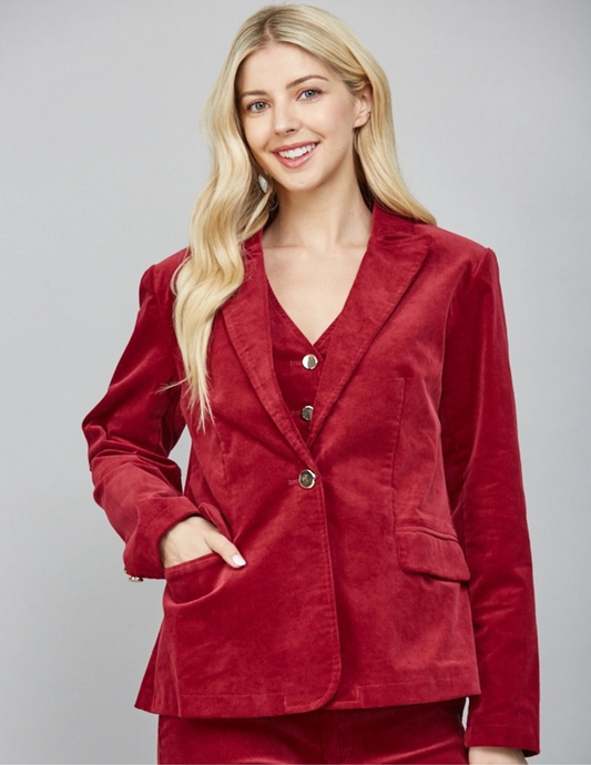 Corduroy Blazer- Wine