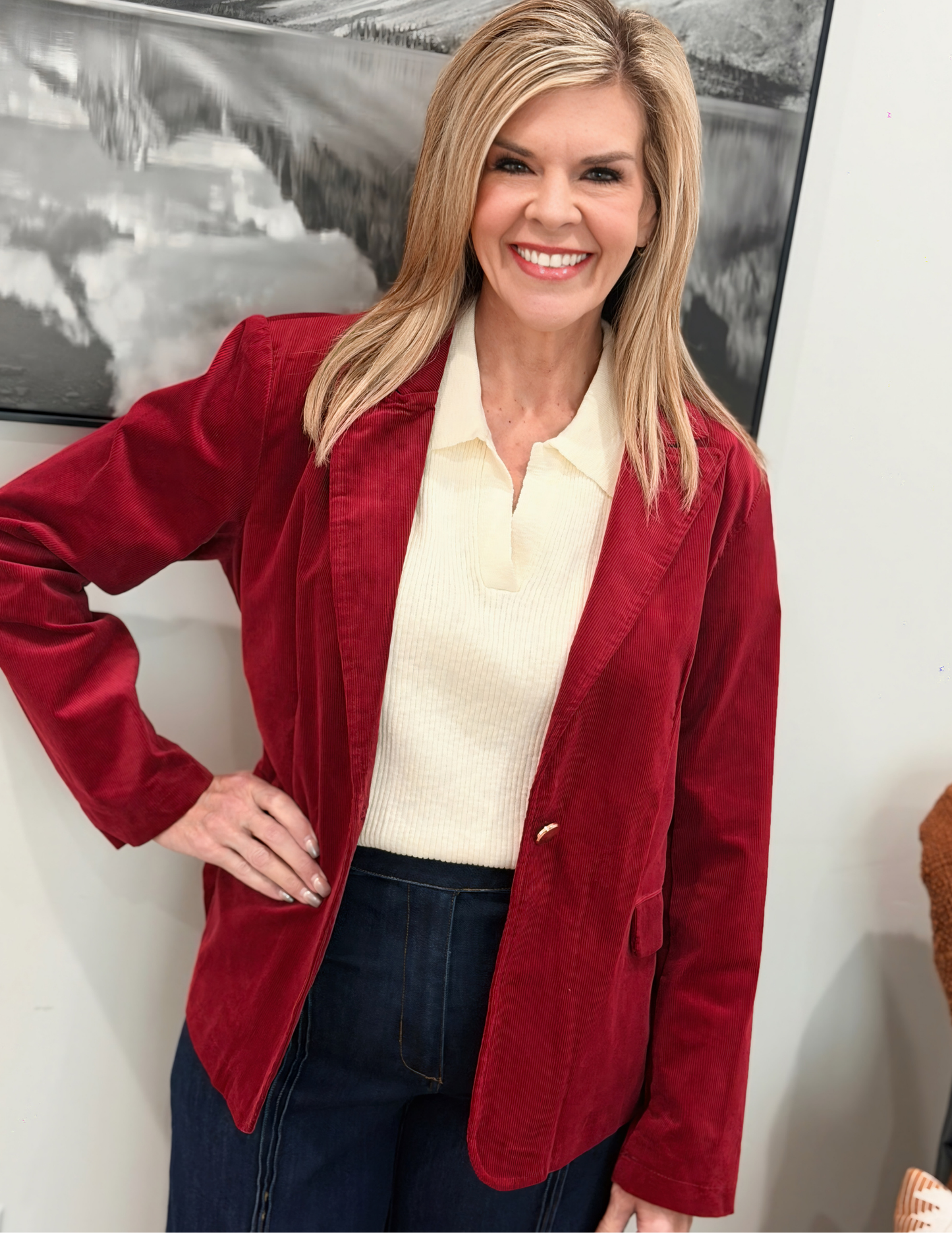 Corduroy Blazer- Wine