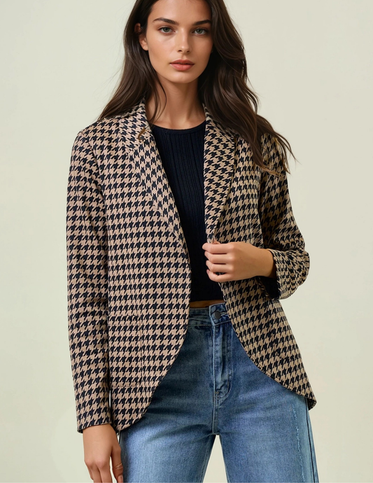 Houndstooth Jacquard Blazer